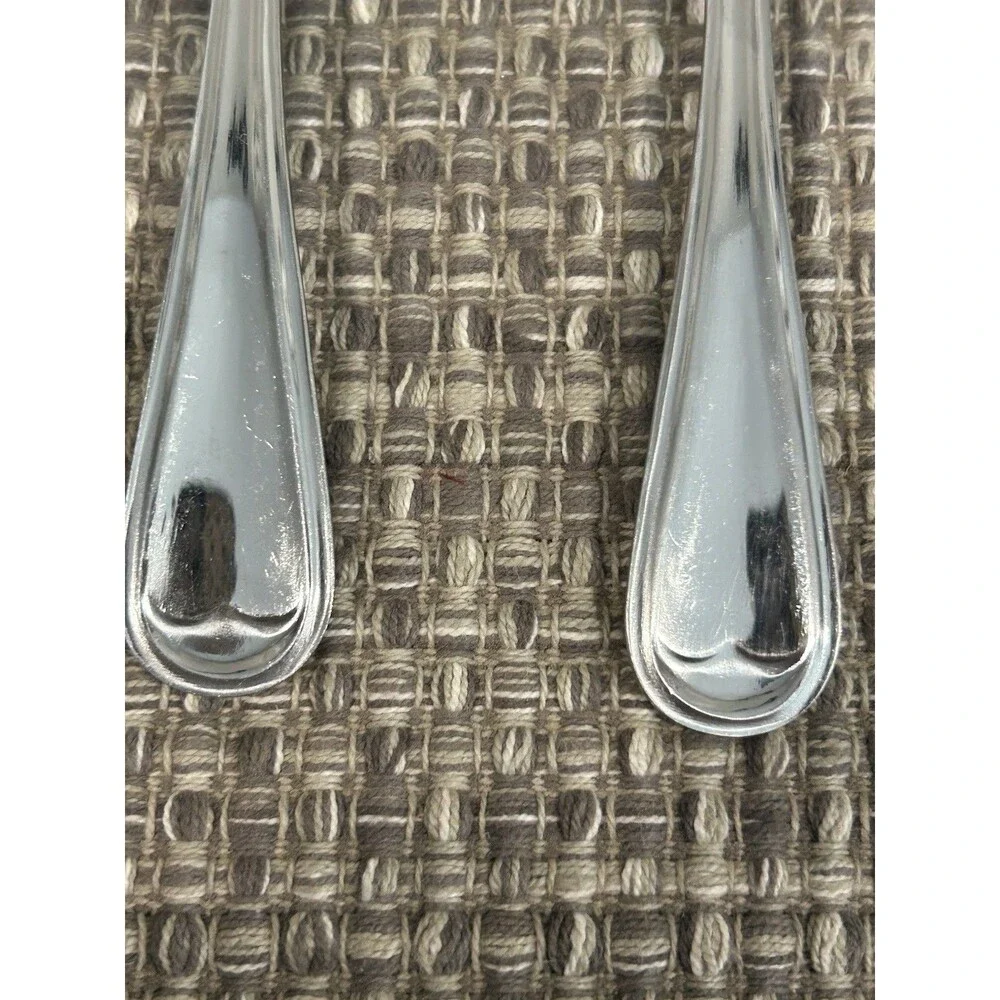 Rockport By Towle Teaspoons Set Of 2 Beaded Edge Stainless Steel Flatware